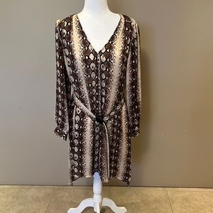 Animal print 10 percent silk dress.